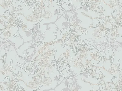 Silver Branches art asia branch chinese culture coin design digital fabric illustration ornament pattern design photoshop print sakura silver surface design textile textile design textile print wallpaper