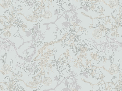 Silver Branches art asia branch chinese culture coin design digital fabric illustration ornament pattern design photoshop print sakura silver surface design textile textile design textile print wallpaper