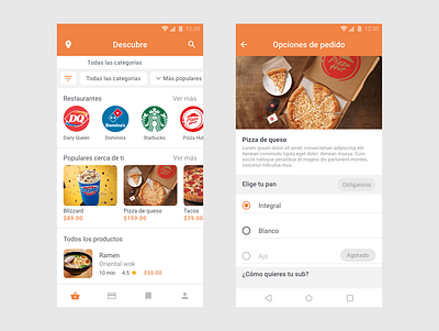 Food App android app app design comida delivery discovery food google native pizza rappi service status truck uber eats ui ux