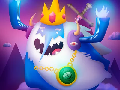 Ice King FanArt adobe illustrator adobe photoshop adventure time arte cartoonnetwork digital illustrator digital paint digitalart fanart hora de aventura ilustracion rey helado