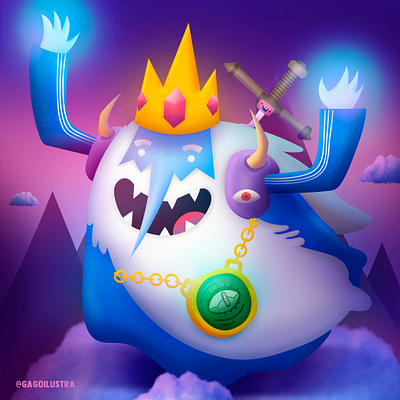 Ice King FanArt adobe illustrator adobe photoshop adventure time arte cartoonnetwork digital illustrator digital paint digitalart fanart hora de aventura ilustracion rey helado