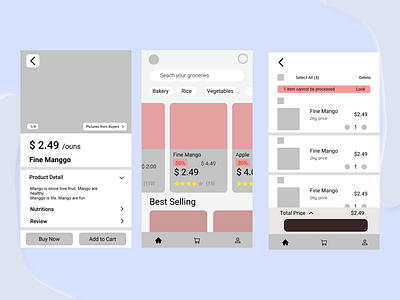 Grocery E-Commerce design illustration medium prototype ui design ux design