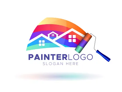 Colorful Painter Logo Design animation app branding design flat icon illustration logo minimal typography