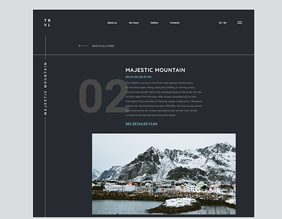 Tour page design minimal nature north norway ui web webdesign