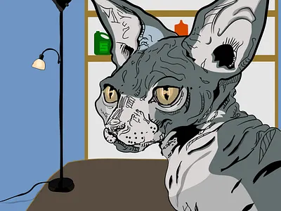 Sphynx cat animation cartoon character cartoon logo comic art comics design illustration illustrator typography vector