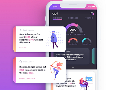 Mobile UI - Encouragement via Automated Messaging animation bold color branding digital agency interactive design mobile mobile app design mobile design web design agency web development company