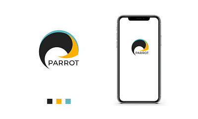 Parrot Logo branding flat logo design minimal