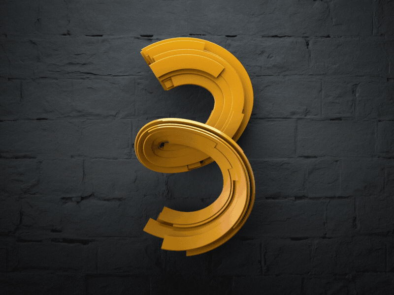 Day 30 Number Three - 2018 36daysoftype 3d animation art c4d cinema4d design graphic illustration letter lettering mograph motion number render three type typo typography vfx