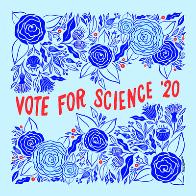 Vote for Science 2020 digitalart florals illustration ipadillustration lettering procreate science vote2020 voting