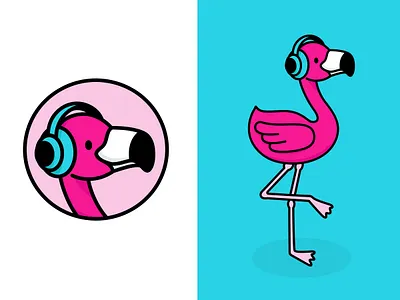 Chill Paradise branding design framingo icon illustration logo miami music vector