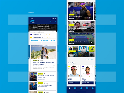 ATP App: Home Screen app design product design sports tennis typography ui ux