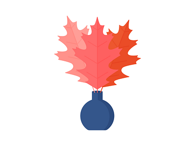 Day 285 - 366 Days of Illustration Challenge - MintSwift autumn autumn leaves autumnal digital illustration flat design flat illustration flatdesign illustration illustrations illustrator leaf leaves mintswift oak oak tree plant red oak vase vector vector illustration