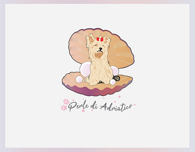 Perle di Adriatico adriatic art artwork design dog dog logo dogs graphicdesign illustration ilustrator logo paw pearl perle shell vector