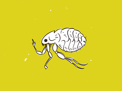 Vectober 11 – Disgusting bug design disgusting flea flip off grunge handdrawn illustration inktober line design pest stylized vectober
