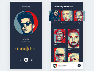 Mobile music app dark design experience illustration minimal mobile ui ux ux design uxd