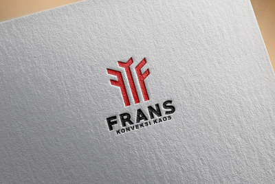 Frans branding clothing design flat garment logo minimal vector