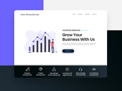 Swiss Venture Services webdesign business design development landing page software ui uiux ux webdesign