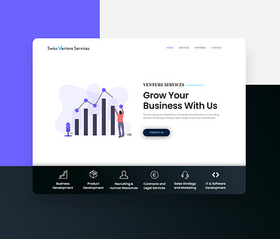 Swiss Venture Services webdesign business design development landing page software ui uiux ux webdesign