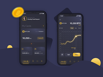 Crypto Wallet app app banking app bitcoin calendar chart concept crypto wallet cryptocurrency minimal mobile uiux wallet