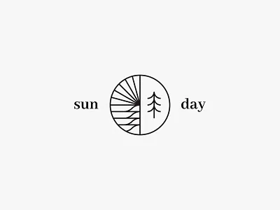 sun day beach clean icon lineart logo minimal modern nature outdoor simple sun tree