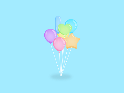 Cute Isometric Ballons ballons cute illustration isometric isometric illustration pastel vector