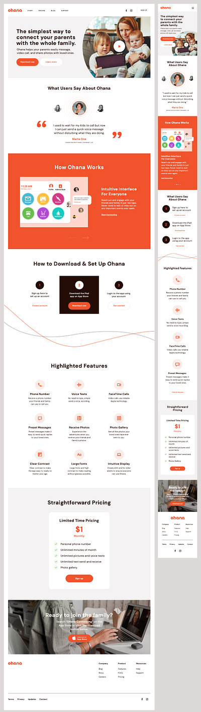 Ohana landing page landing page design ohana ui ux web website