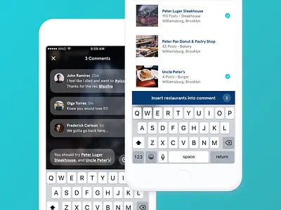 Wine N Dine - Comment Section android app comment daily design food interface ios mention mobile project restaurant