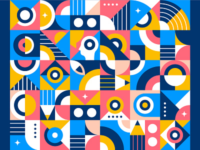 Geometry Pattern ⚪ 🔵 abstract background clean colors flat geometric art geometric design geometry gradient graphic design identity illustration language layout minimal pattern pencil shape elements shapes simple