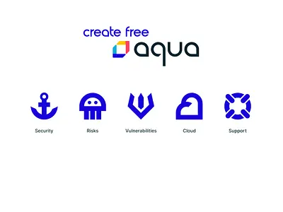 FREE Cloud Native Security Icons anchor aqua aqua security aquaman buoy cloud cloud native icons jellyfish security security logo support trident vulnerabilities