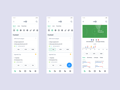 Betting app android betting bottons design football light mobile soccer sport ui ux