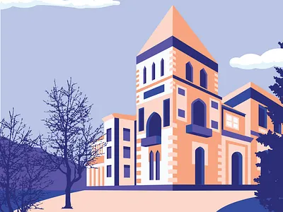 Olana State Park - NY - Isometric Illustration adobe adobeillustrator art color creative drawing illustration illustrator landscape landscape illustration vector