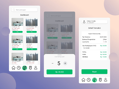 Laundry Cashier - Mobile App cashier design laundry minimal ui ux