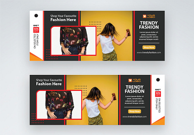 Trendy fashion facebook cover page advertising branding color ecommerce facebook fashion graphic design shopping social media