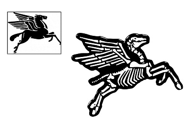flying horse skeleton illustration art branding customlogo design graphicdesigner illustration logo logodesign logotype vector
