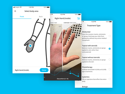Imagine - Skin Tracking App android app daily design health interface ios medical medicine medtech mobile photo picture progress project skin tech
