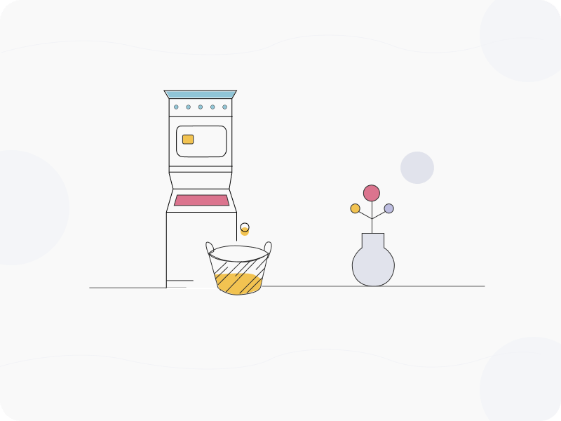 laundry kiosk animation illustration ui