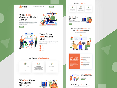 Helie - Corporate landing page landing page web design web landing page