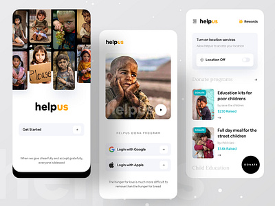 Helpus - Donate Program for the Disadvantaged childrens app design best designers branding child children children book illustration childrens childrens book donate donation donation app dribbble dribbble best shot full time full time job ofspace ofspace agency remote work ux