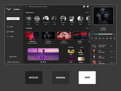 drib app app design app designer dark mode design illustration landing landing page landing page design mobile mobile app music music app music player site