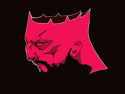 King beard crown design drawing graphic illustration illustrator man red vector