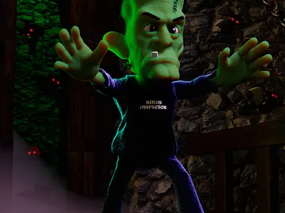 The Transylvania Bikini Inspector 3d 3d character 3d digital art 3dsmax corona render frankenstein halloween zbrush