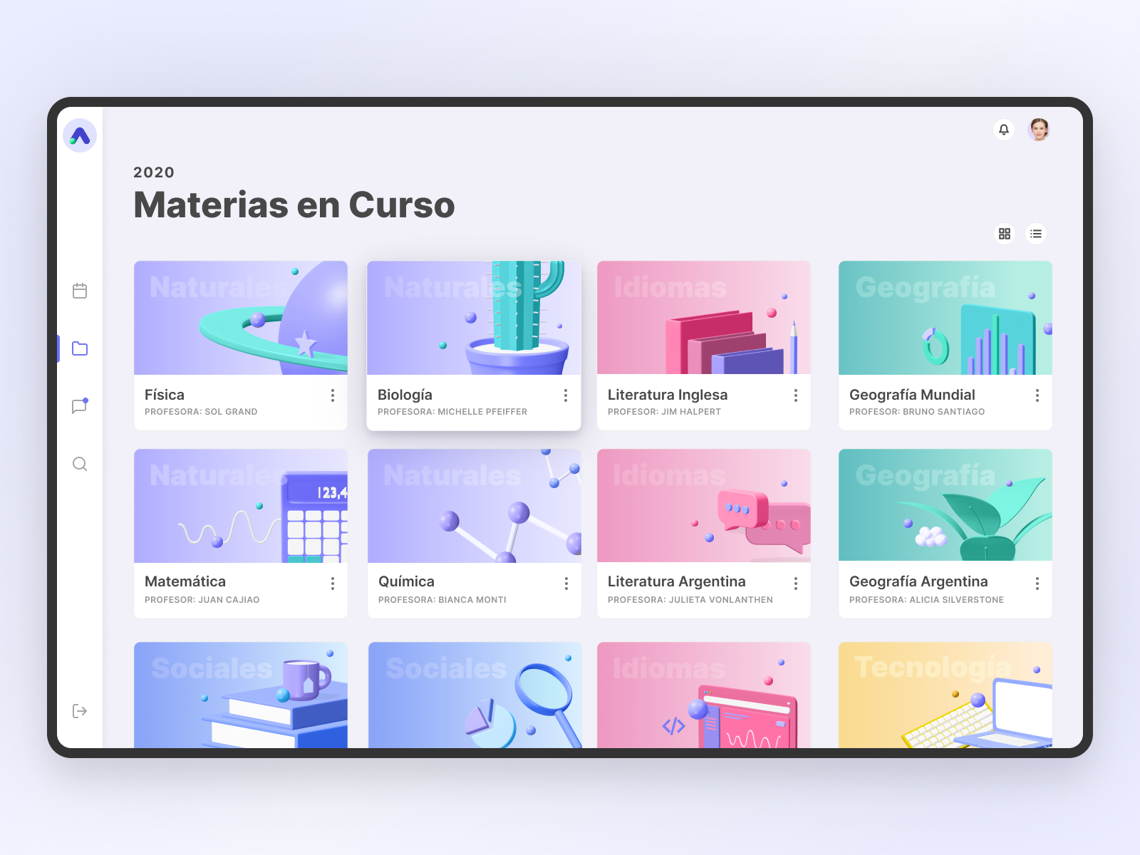Example of AuLAB Subjects Dashboard