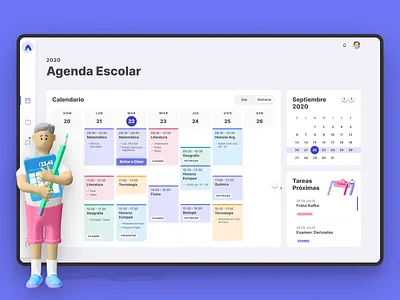AuLAB School Agenda agenda branding dashboard identity design learning learning management system lms product design purple school teens ui ux web app