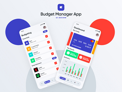 Budget Manager app banking banking dashboard budget manager dark ui design manager minimal mobile app design mobile dashboard mobile ui ui ux