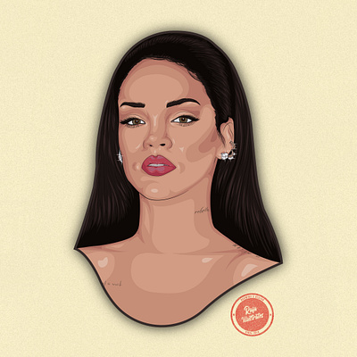 Rihanna artwork digital illustration illustration illustrator music portrait rihanna vector