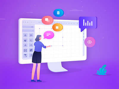 Overview of standalone report designer chart types color dashboad data data visualization design illustration report design vector