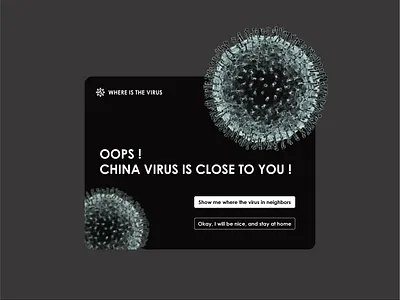 Daily UI #016 Pop-Up / Overlay | Where is the virus APP Concept alarm alarm app app coronavirus daily daily 100 daily 100 challenge daily challange dailyui virus
