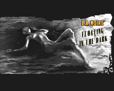 Floating in the Dark LA Noire art black blackandwhite bw character dark design detective fatale female floating girl illustration noire noise nude photoshop procreate woman