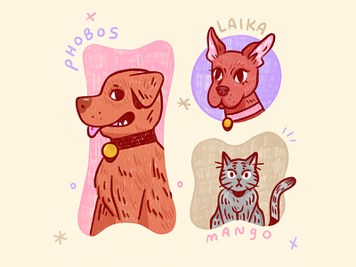 Peachtober 2020 – Pet animals catahoula cats custom dogs drawing hound illo illustration pet portrait pets pharaoh procreate tabby texture