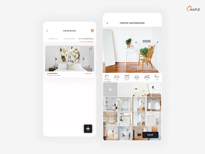 Maple Moodboards figma furniture app moodboard redesign ui